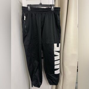 Men’s Nike Black Joggers with White Logo, Size XL